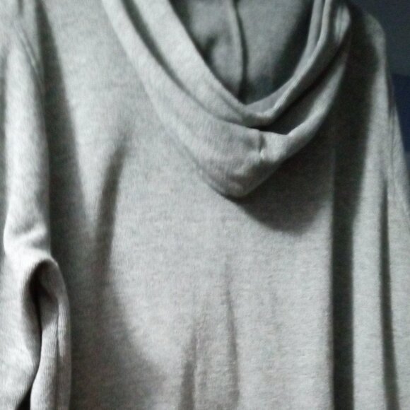 🌠 #179 Fine Ribbed Gray Zipper Hoodie - Picture 2 of 7